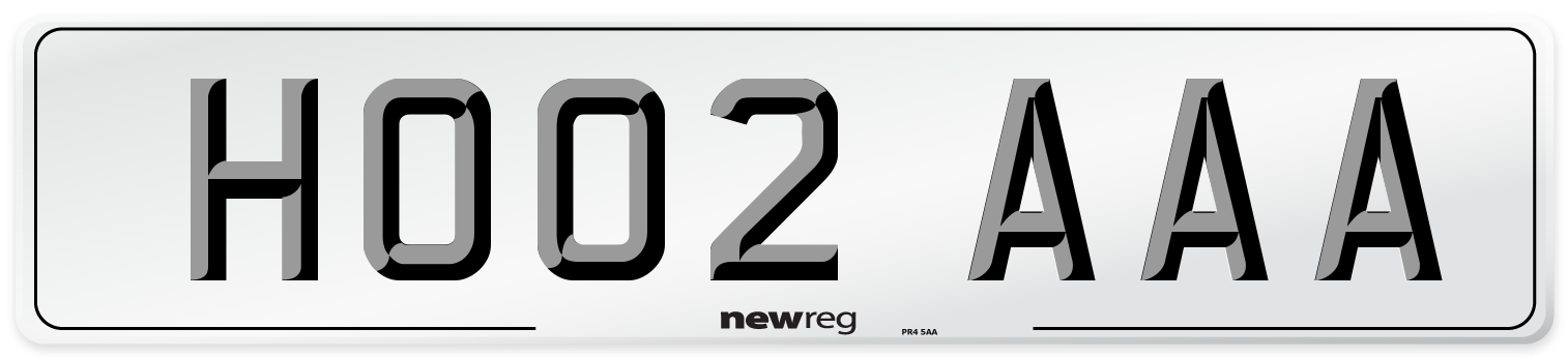 HO02 AAA Number Plate from New Reg
